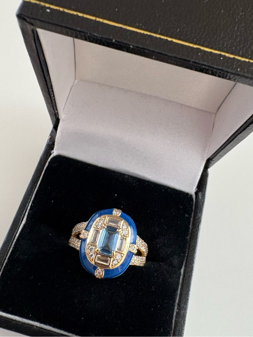 Bomb Party The Sienna Grey Ring RG75138 Blue Zircon Spinel Gold Plating
